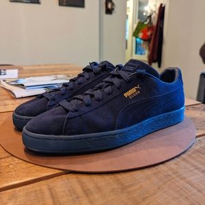 Puma Men's Monochrome Blue Suede Shoes 10.5